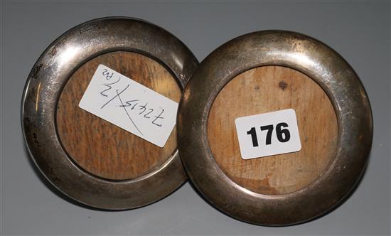 Pair silver photo frames